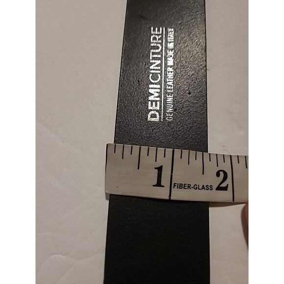 DEMICINTURE Black Leather Belt Womens Size Medium Made In Italy Classic - Picture 5 of 7